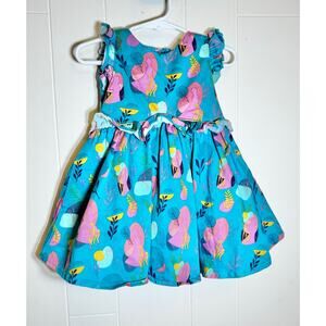 Disney Frozen Princess Party Dress Toddler Girls 2T  Tulle Teal Pink Anna Elsa